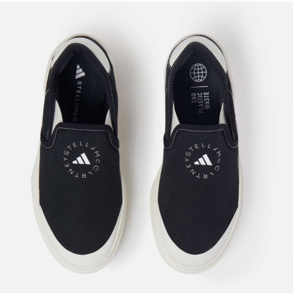Adidas x Stella McCartney court slip-on black unisex 9.5 men 10.5 women